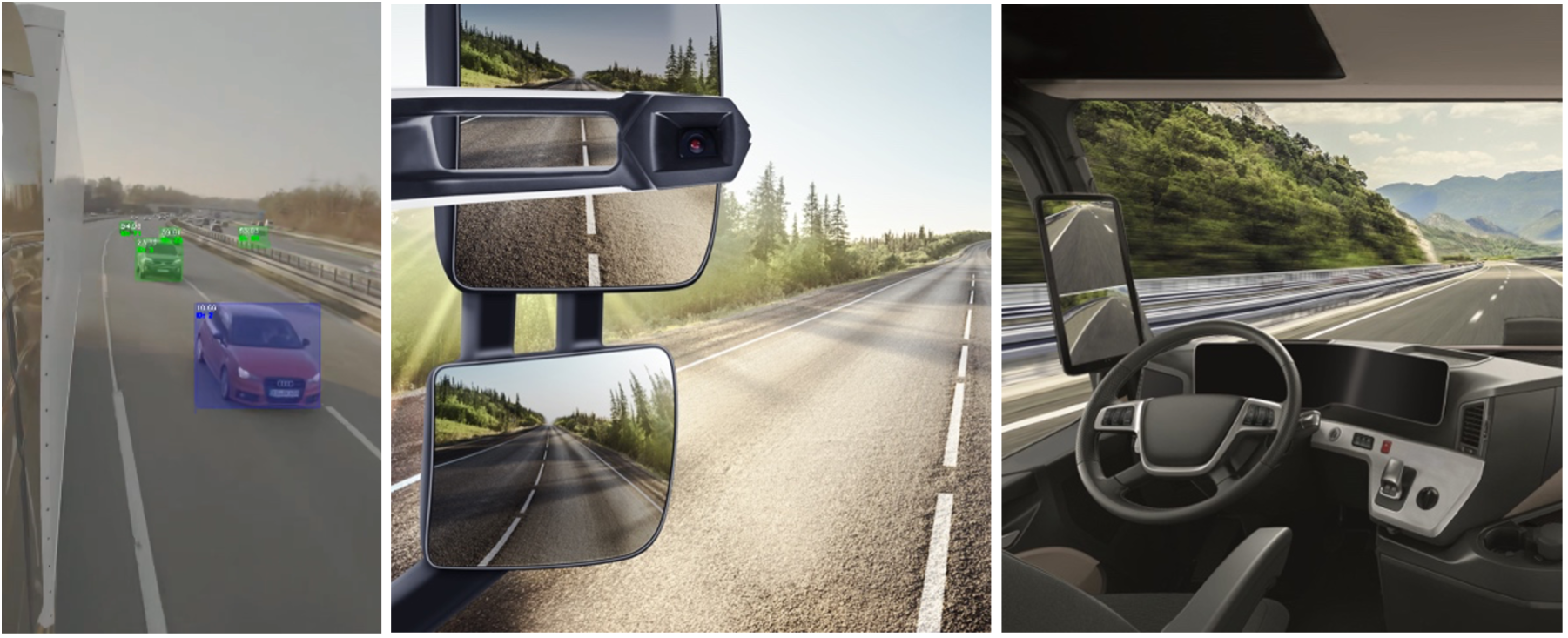 AI object detection & location, Wing camera & Driver blind spot screen